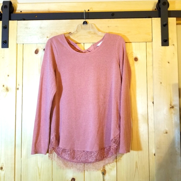 LC Lauren Conrad Sweaters - Lauren Conrad Sweater Lace Bottom Trim